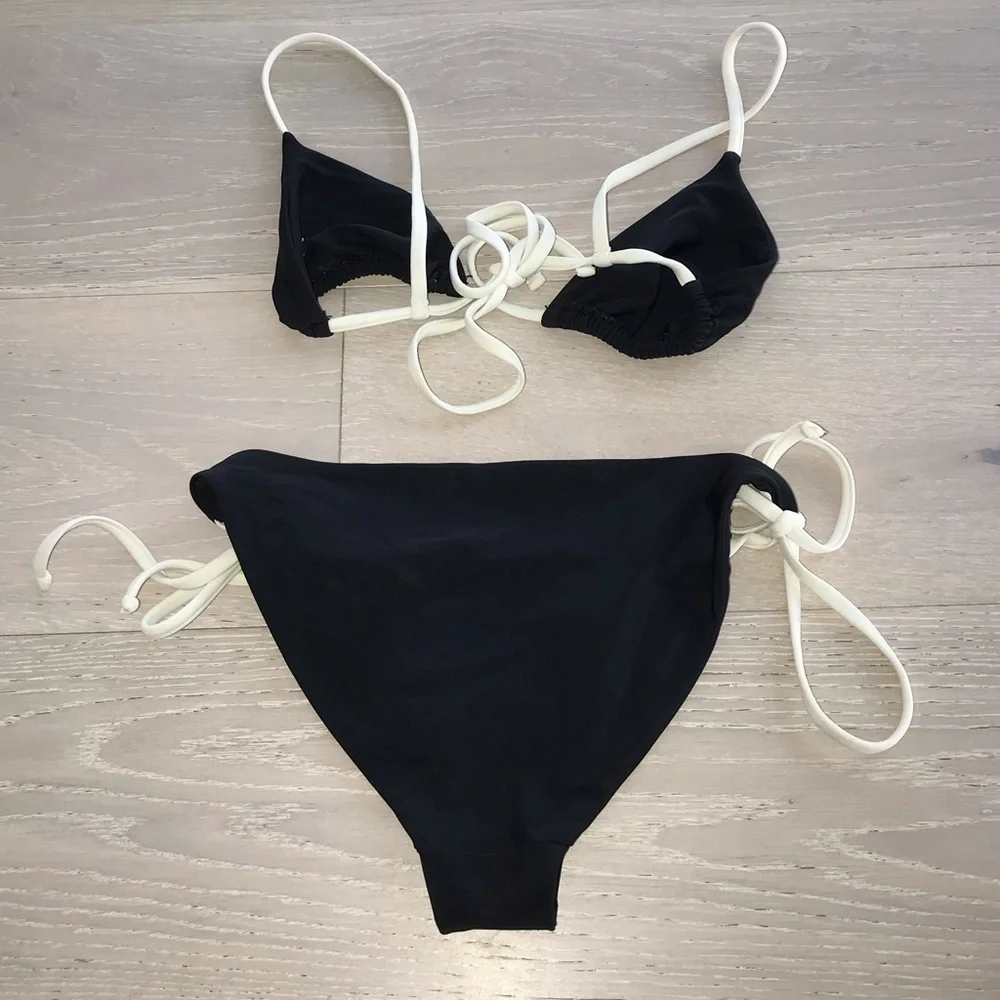 BIKYNI black and white string bikini set sz small